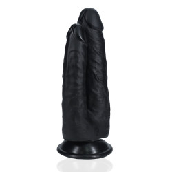 Real Rock Double Gode Double Trouble 15 x 4.5cm Noir